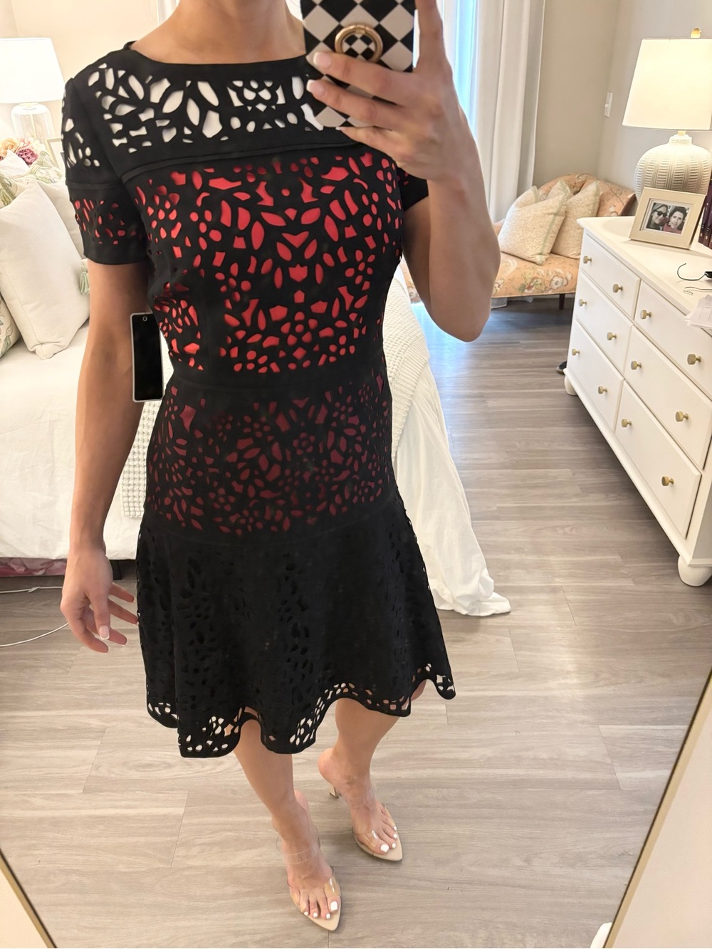 🏷️ Shani Collection Fit & Flare Ombré Laser Cut Dress | Size 8